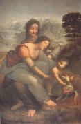 Leonardo  Da Vinci The Virgin and Child with Anne (mk05) oil on canvas